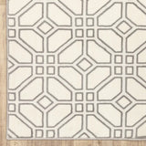 10' X 13' Ivory And Grey Geometric Power Loom Stain Resistant Area Rug - Homeroots - Flyclothing LLC