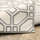 10' X 13' Ivory And Grey Geometric Power Loom Stain Resistant Area Rug - Homeroots - Flyclothing LLC