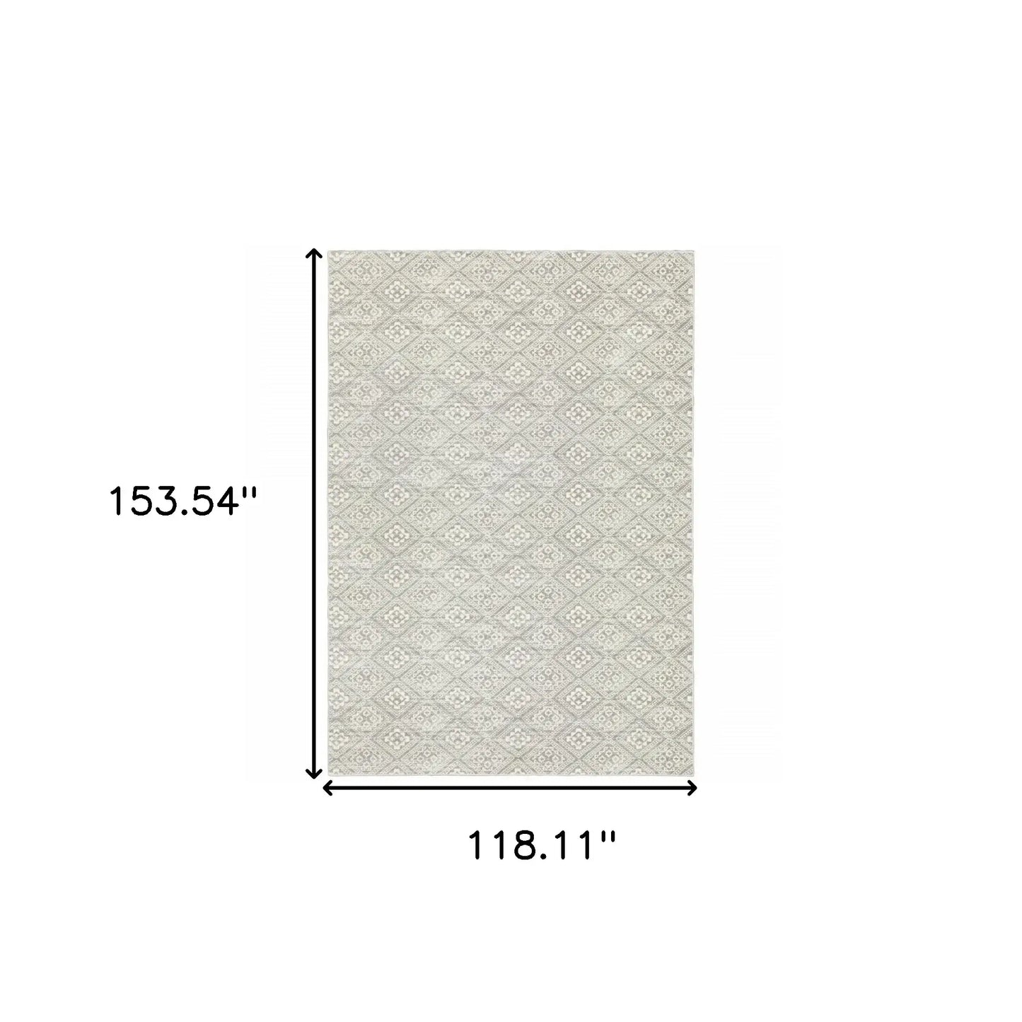 10' X 13' Grey Geometric Power Loom Stain Resistant Area Rug - Homeroots - Flyclothing LLC