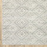 10' X 13' Grey Geometric Power Loom Stain Resistant Area Rug - Homeroots