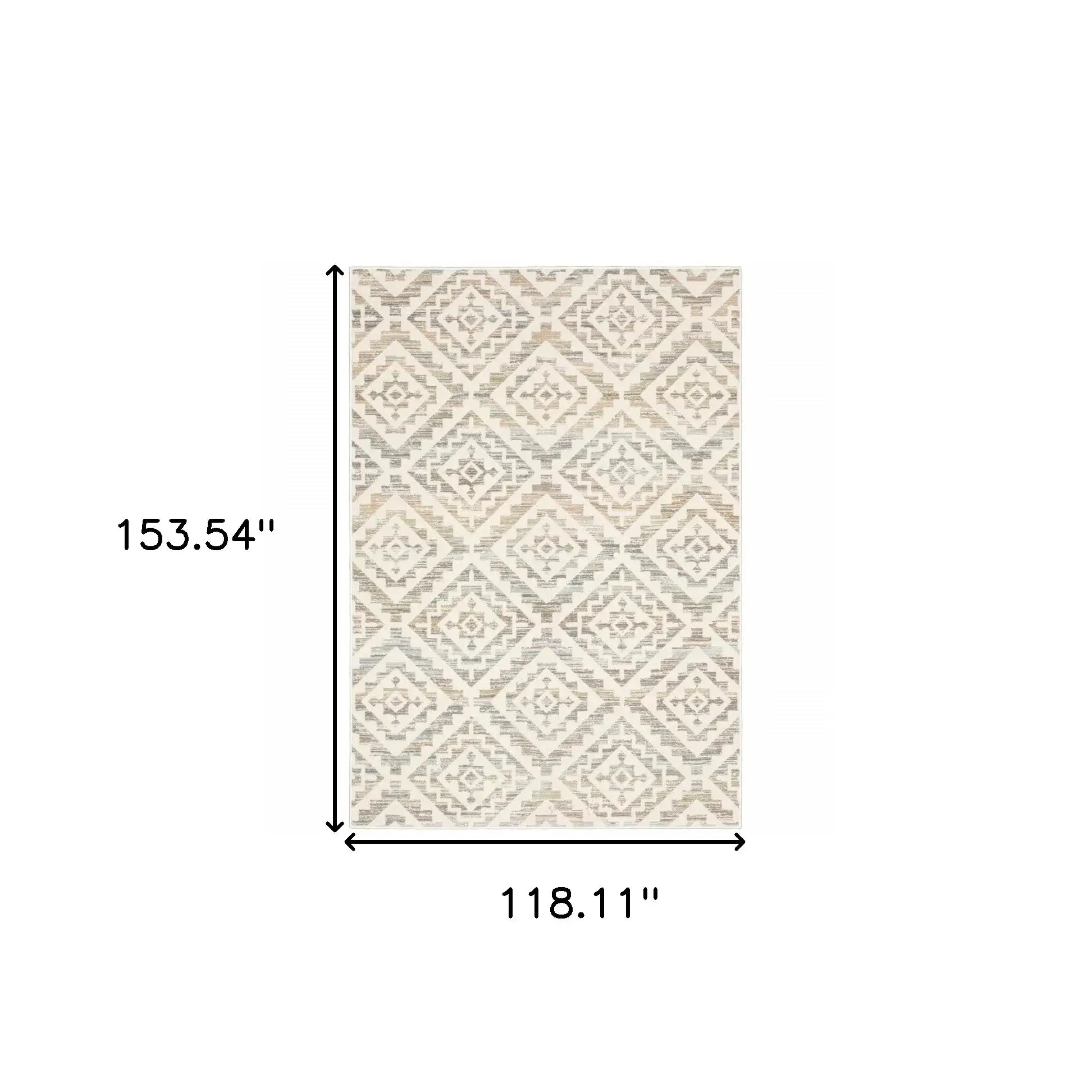 10' X 13' Grey Pink And Sage Geometric Power Loom Stain Resistant Area Rug - Homeroots - Flyclothing LLC