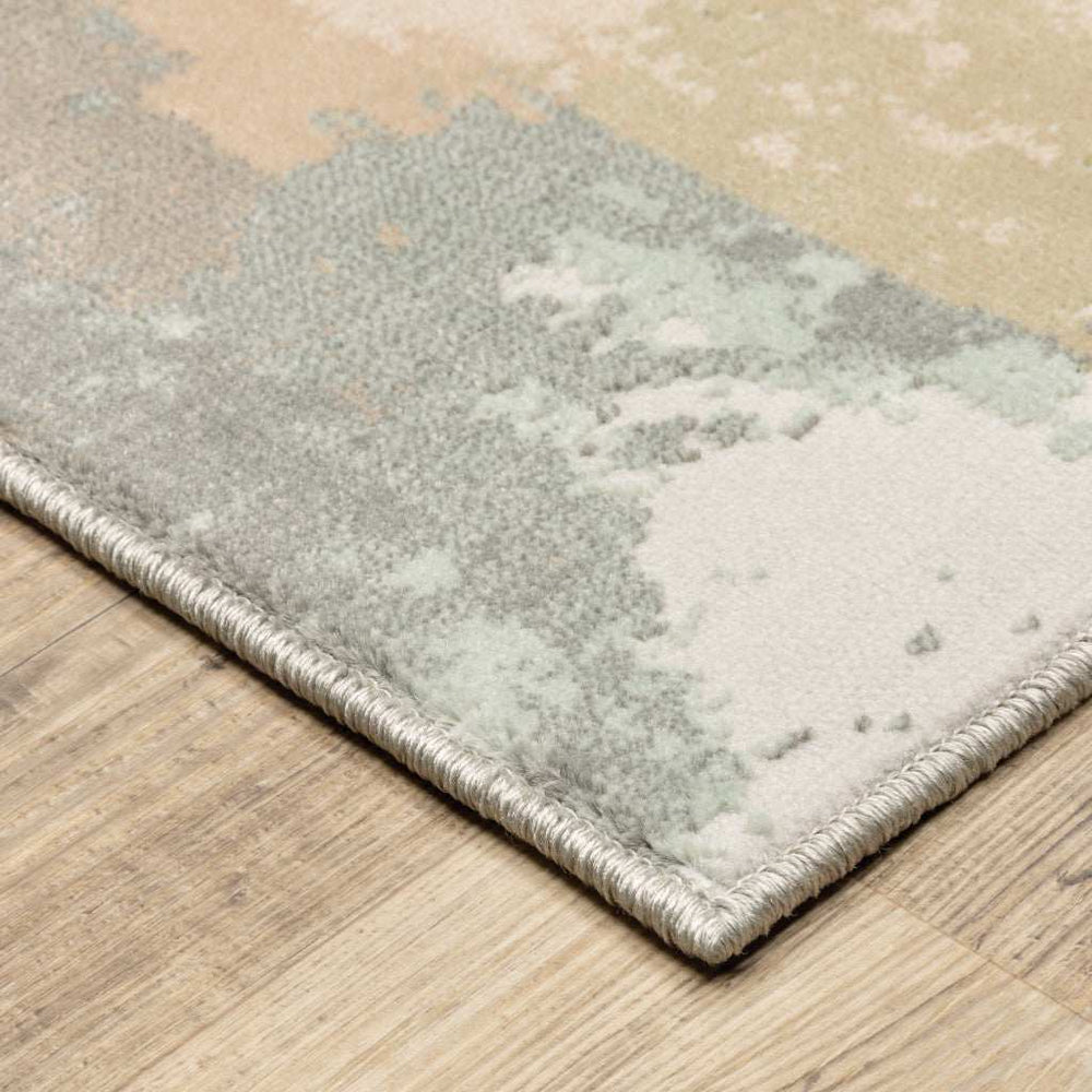 10' X 13' Sage Pink And Cream Abstract Power Loom Stain Resistant Area Rug - Homeroots - Flyclothing LLC