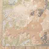 10' X 13' Sage Pink And Cream Abstract Power Loom Stain Resistant Area Rug