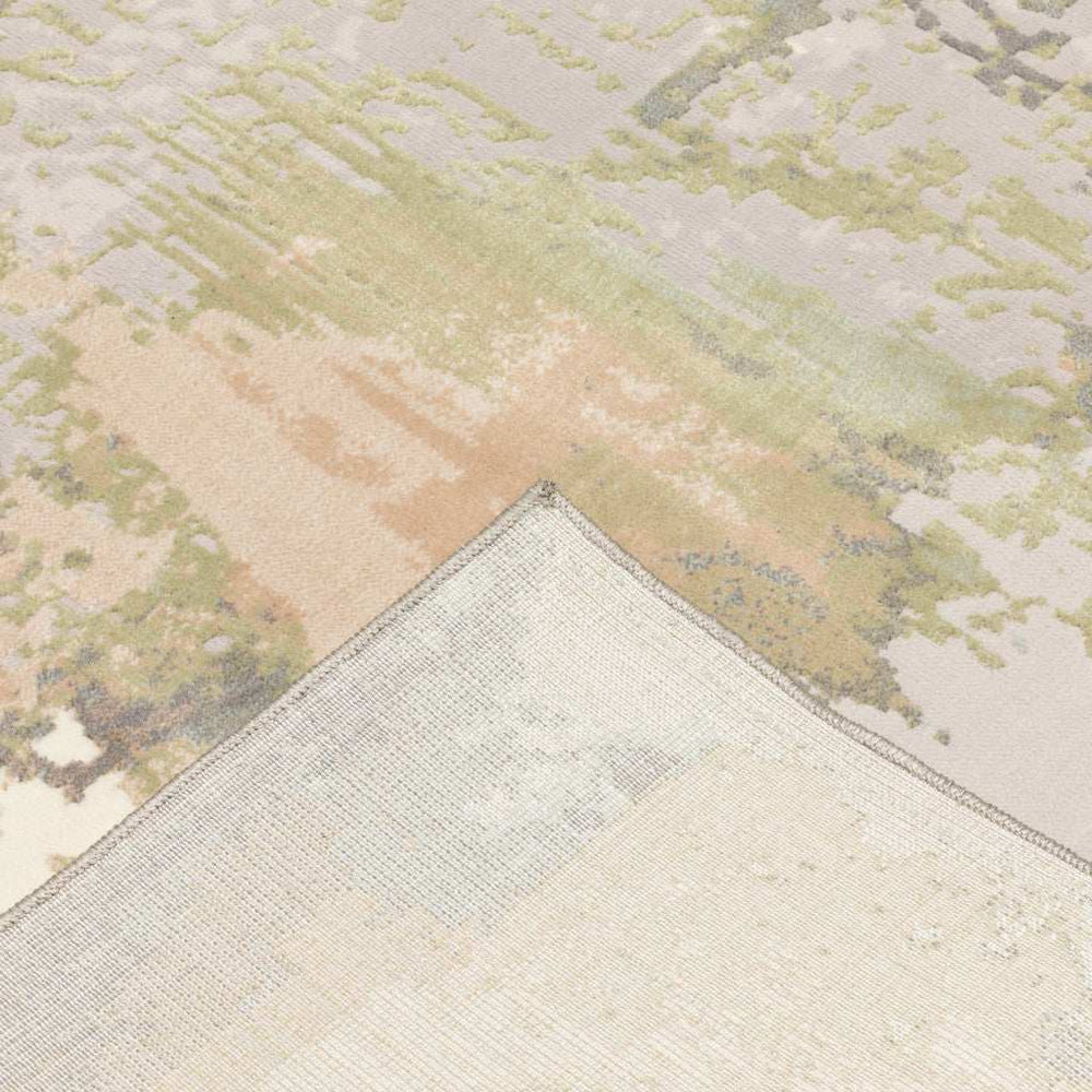 10' X 13' Sage Pink And Cream Abstract Power Loom Stain Resistant Area Rug - Homeroots - Flyclothing LLC