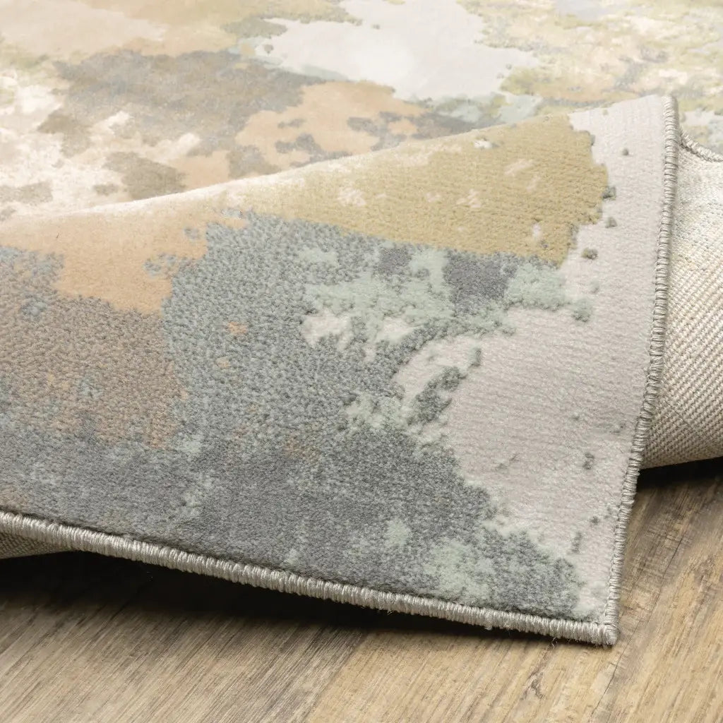 10' X 13' Sage Pink And Cream Abstract Power Loom Stain Resistant Area Rug - Homeroots - Flyclothing LLC