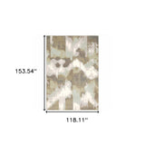 10' X 13' Sage Grey And Brown Abstract Power Loom Stain Resistant Area Rug - Homeroots - Flyclothing LLC