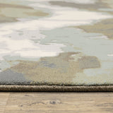 10' X 13' Sage Grey And Brown Abstract Power Loom Stain Resistant Area Rug - Homeroots