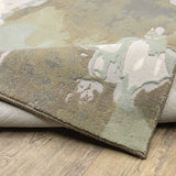 10' X 13' Sage Grey And Brown Abstract Power Loom Stain Resistant Area Rug - Homeroots - Flyclothing LLC
