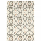 10' X 13' Ivory Pink And Sage Geometric Power Loom Stain Resistant Area Rug - Homeroots - Flyclothing LLC