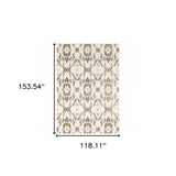 10' X 13' Ivory Pink And Sage Geometric Power Loom Stain Resistant Area Rug - Homeroots - Flyclothing LLC