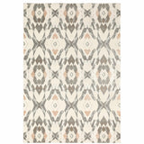 10' X 13' Ivory Pink And Sage Geometric Power Loom Stain Resistant Area Rug