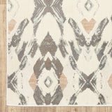 10' X 13' Ivory Pink And Sage Geometric Power Loom Stain Resistant Area Rug - Homeroots