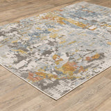 10' X 13' Grey Blue Beige Gold And Rust Abstract Power Loom Stain Resistant Area Rug - Homeroots - Flyclothing LLC