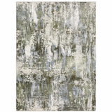 6' X 9' Green Blue Grey Ivory And Brown Abstract Power Loom Stain Resistant Area Rug - Homeroots - Flyclothing LLC