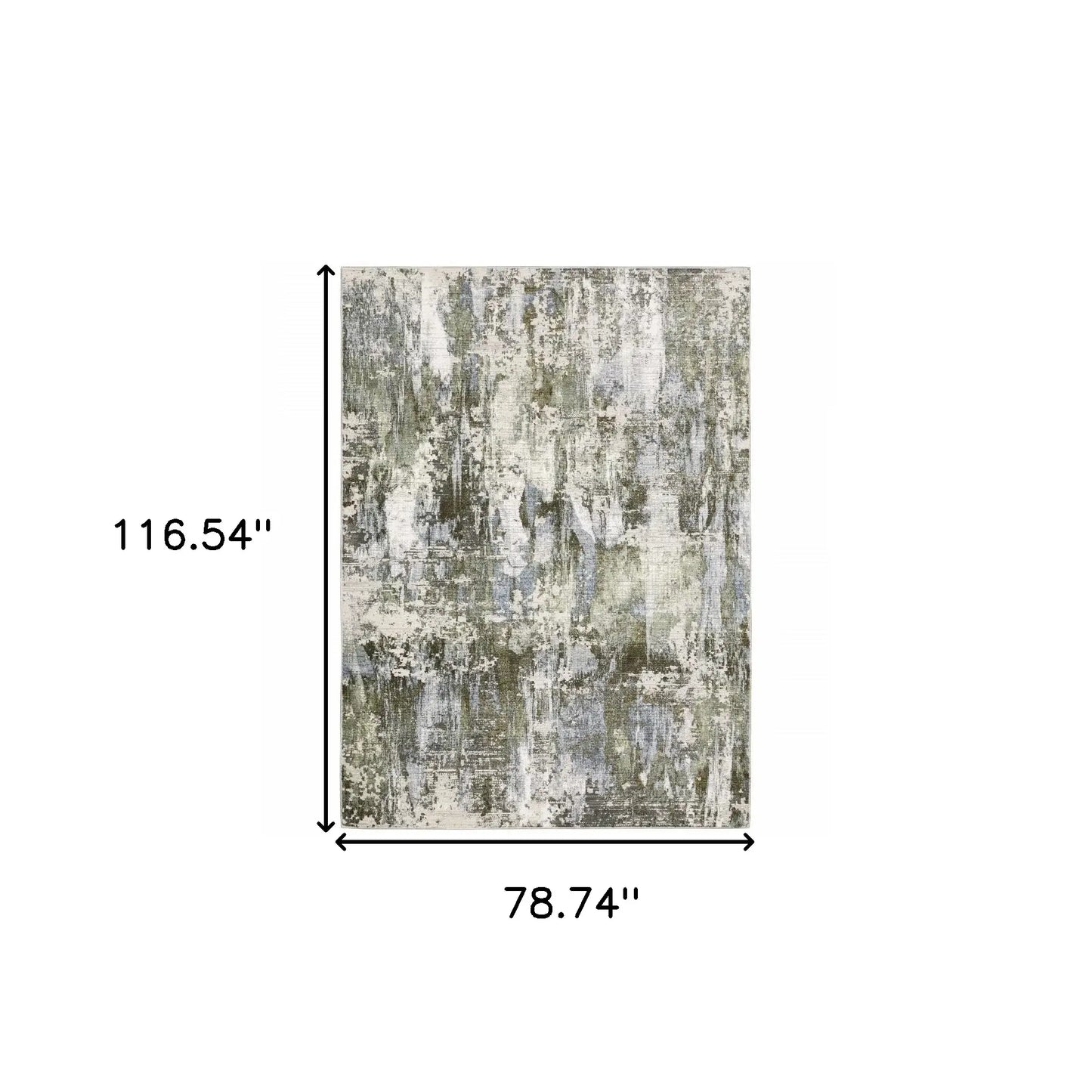 6' X 9' Green Blue Grey Ivory And Brown Abstract Power Loom Stain Resistant Area Rug - Homeroots - Flyclothing LLC