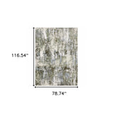 6' X 9' Green Blue Grey Ivory And Brown Abstract Power Loom Stain Resistant Area Rug - Homeroots - Flyclothing LLC