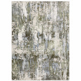 6' X 9' Green Blue Grey Ivory And Brown Abstract Power Loom Stain Resistant Area Rug - Homeroots - Flyclothing LLC