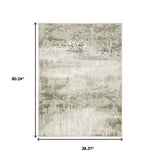 3' X 5' Beige Grey Brown And Sage Green Abstract Power Loom Stain Resistant Area Rug - Homeroots - Flyclothing LLC