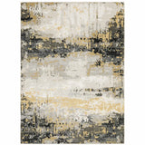 3' X 5' Grey Gold Beige Black And Brown Abstract Power Loom Stain Resistant Area Rug - Homeroots - Flyclothing LLC