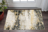 3' X 5' Grey Gold Beige Black And Brown Abstract Power Loom Stain Resistant Area Rug - Homeroots - Flyclothing LLC