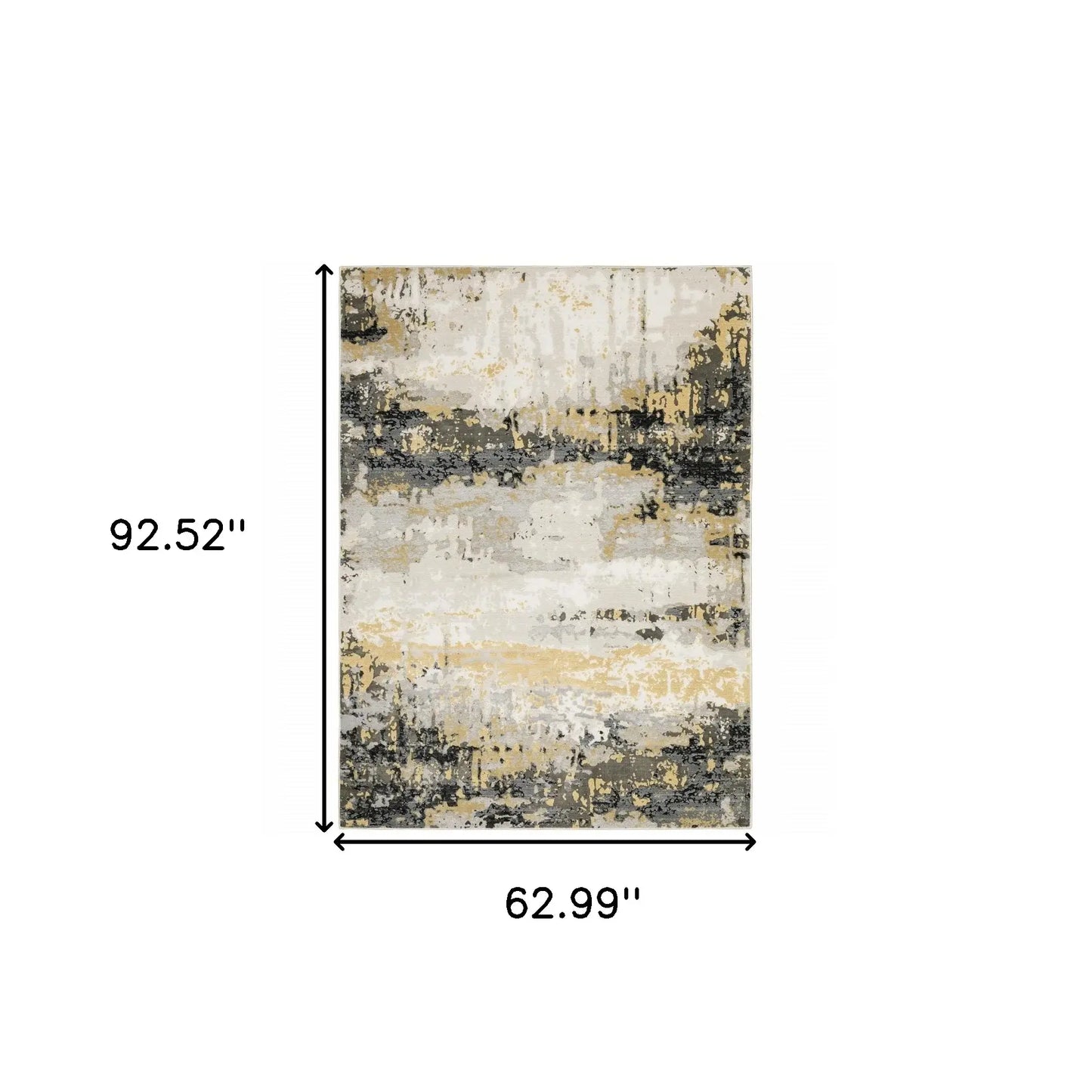 5' X 8' Grey Gold Beige Black And Brown Abstract Power Loom Stain Resistant Area Rug - Homeroots - Flyclothing LLC