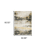 5' X 8' Grey Gold Beige Black And Brown Abstract Power Loom Stain Resistant Area Rug - Homeroots - Flyclothing LLC