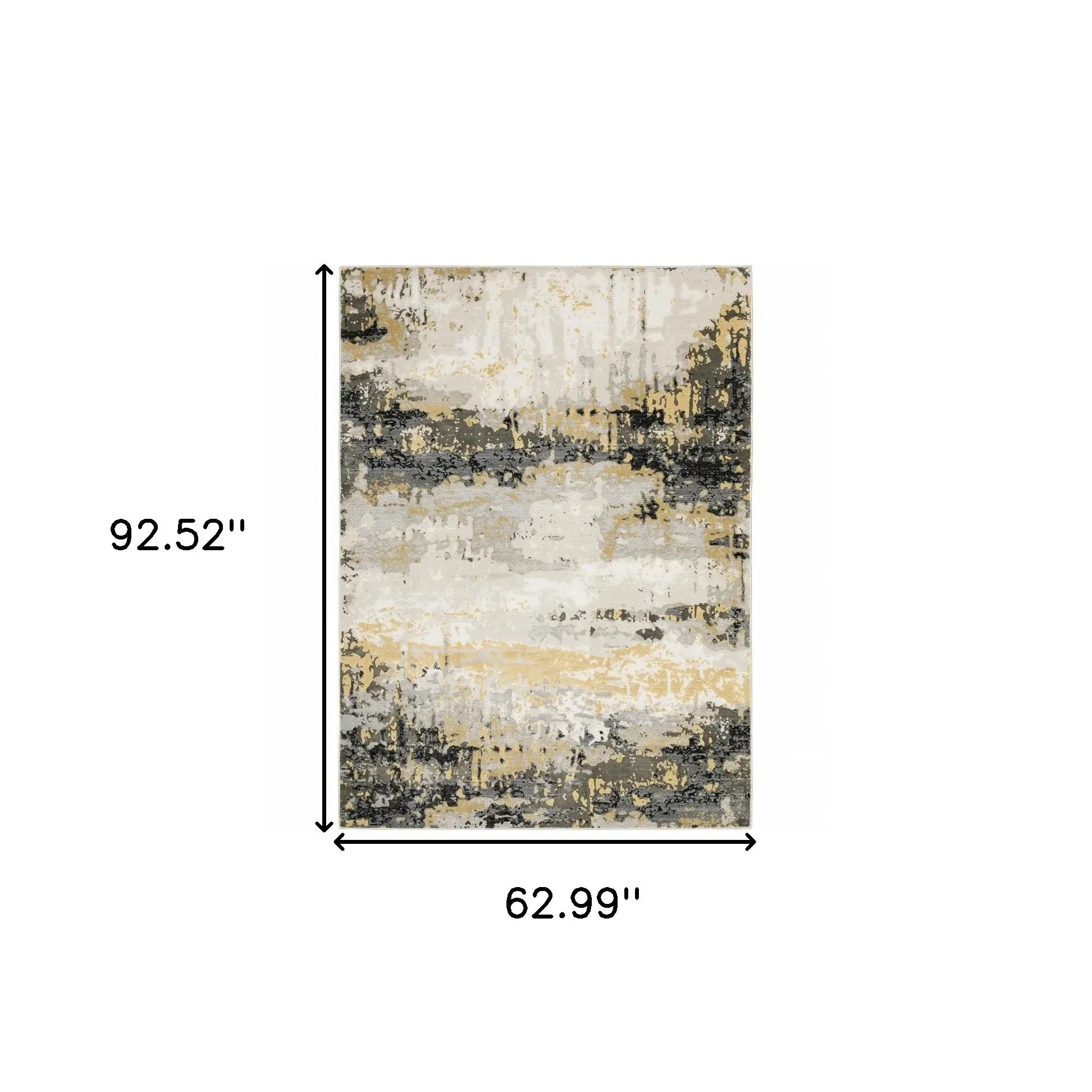 5' X 8' Grey Gold Beige Black And Brown Abstract Power Loom Stain Resistant Area Rug - Homeroots - Flyclothing LLC