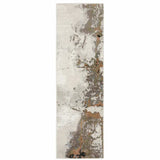 2' X 8' Grey Salmon Pink Blue Beige And Green Abstract Power Loom Stain Resistant Runner Rug - Homeroots - Flyclothing LLC
