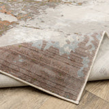 2' X 8' Grey Salmon Pink Blue Beige And Green Abstract Power Loom Stain Resistant Runner Rug - Homeroots - Flyclothing LLC