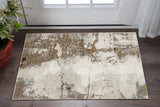 3' X 5' Grey Salmon Pink Blue Beige And Green Abstract Power Loom Stain Resistant Area Rug - Homeroots - Flyclothing LLC