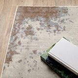 10' X 13' Grey Salmon Pink Blue Beige And Green Abstract Power Loom Stain Resistant Area Rug - Homeroots - Flyclothing LLC