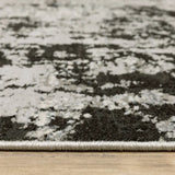2' X 8' Grey Charcoal Black And Ivory Abstract Power Loom Stain Resistant Runner Rug - Homeroots - Flyclothing LLC