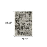 6' X 9' Grey Charcoal Black And Ivory Abstract Power Loom Stain Resistant Area Rug - Homeroots - Flyclothing LLC