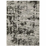 6' X 9' Grey Charcoal Black And Ivory Abstract Power Loom Stain Resistant Area Rug - Homeroots - Flyclothing LLC