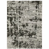 10' X 13' Grey Charcoal Black And Ivory Abstract Power Loom Stain Resistant Area Rug - Homeroots - Flyclothing LLC