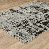 10' X 13' Grey Charcoal Black And Ivory Abstract Power Loom Stain Resistant Area Rug - Homeroots - Flyclothing LLC
