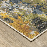 10' X 13' Grey Gold Blue Orange Beige And Brown Abstract Power Loom Stain Resistant Area Rug - Homeroots - Flyclothing LLC