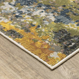 10' X 13' Grey Gold Blue Orange Beige And Brown Abstract Power Loom Stain Resistant Area Rug - Homeroots