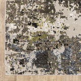 2' X 8' Grey Green Gold Blue And Beige Abstract Power Loom Stain Resistant Runner Rug - Homeroots - Flyclothing LLC
