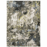 3' X 5' Grey Green Gold Blue And Beige Abstract Power Loom Stain Resistant Area Rug - Homeroots - Flyclothing LLC