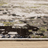 5' X 8' Grey Green Gold Blue And Beige Abstract Power Loom Stain Resistant Area Rug - Homeroots - Flyclothing LLC