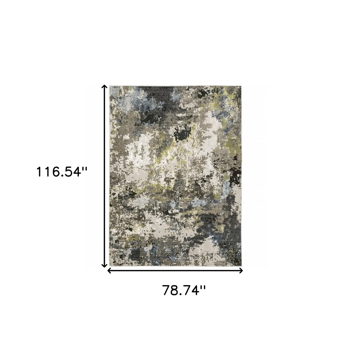 6' X 9' Grey Green Gold Blue And Beige Abstract Power Loom Stain Resistant Area Rug - Homeroots - Flyclothing LLC