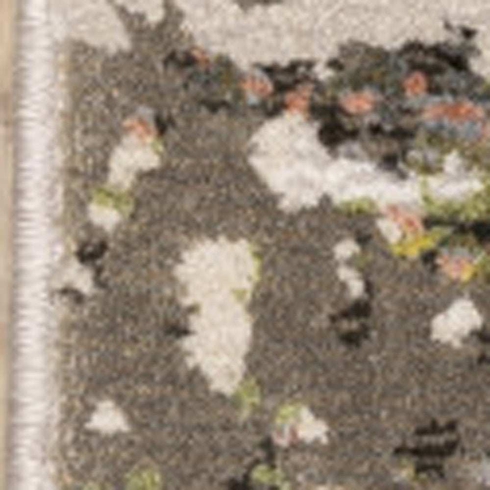 8' X 11' Grey Green Gold Blue And Beige Abstract Power Loom Stain Resistant Area Rug - Homeroots - Flyclothing LLC