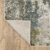 2' X 8' Blue Grey Green And Beige Abstract Power Loom Stain Resistant Runner Rug - Homeroots - Flyclothing LLC