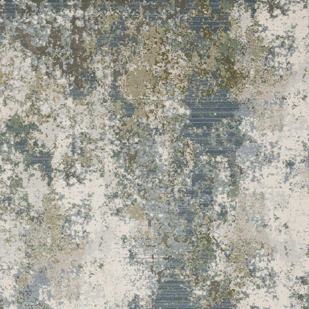 3' X 5' Blue Grey Green And Beige Abstract Power Loom Stain Resistant Area Rug - Homeroots - Flyclothing LLC