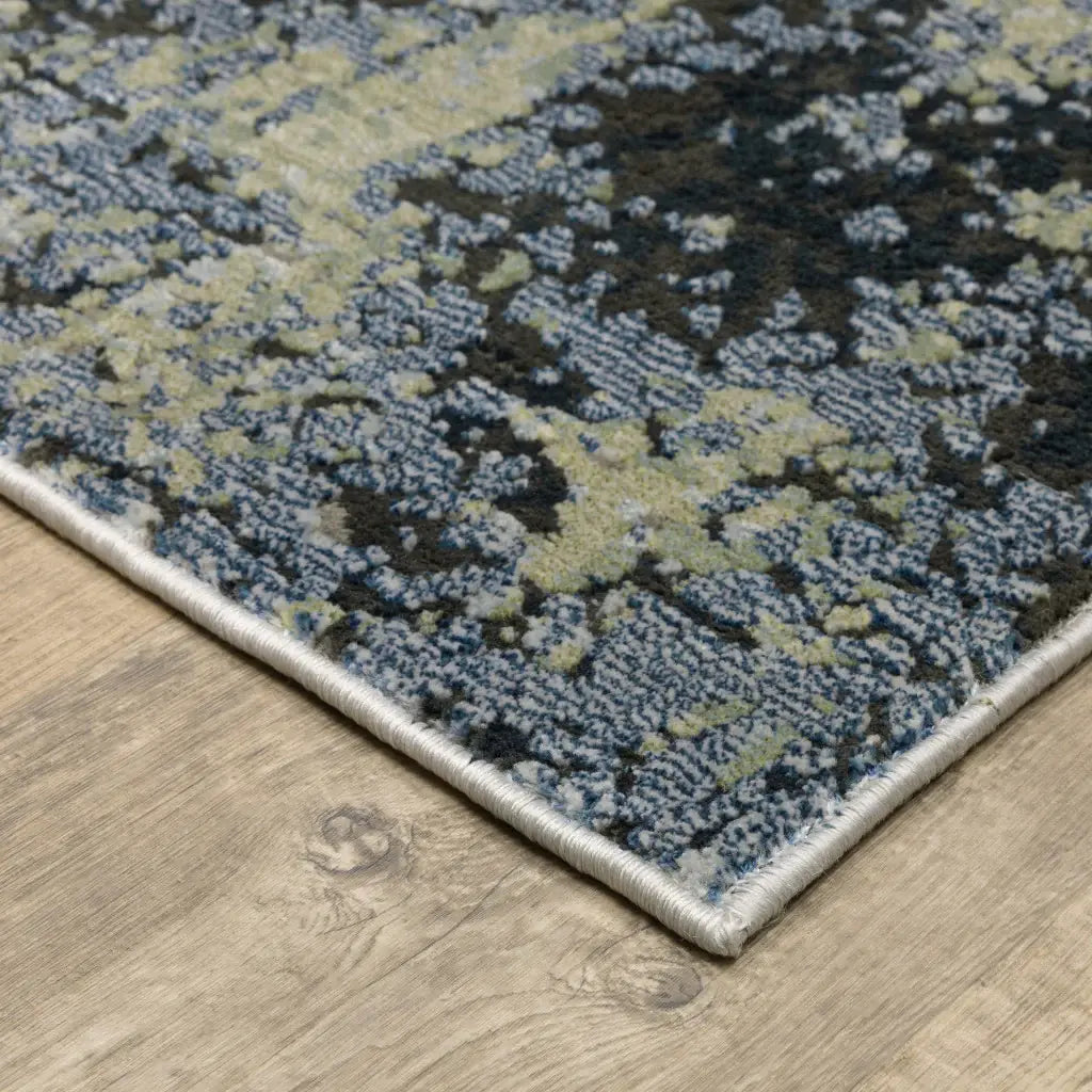 5' X 8' Blue Green Grey And Beige Abstract Power Loom Stain Resistant Area Rug - Homeroots - Flyclothing LLC