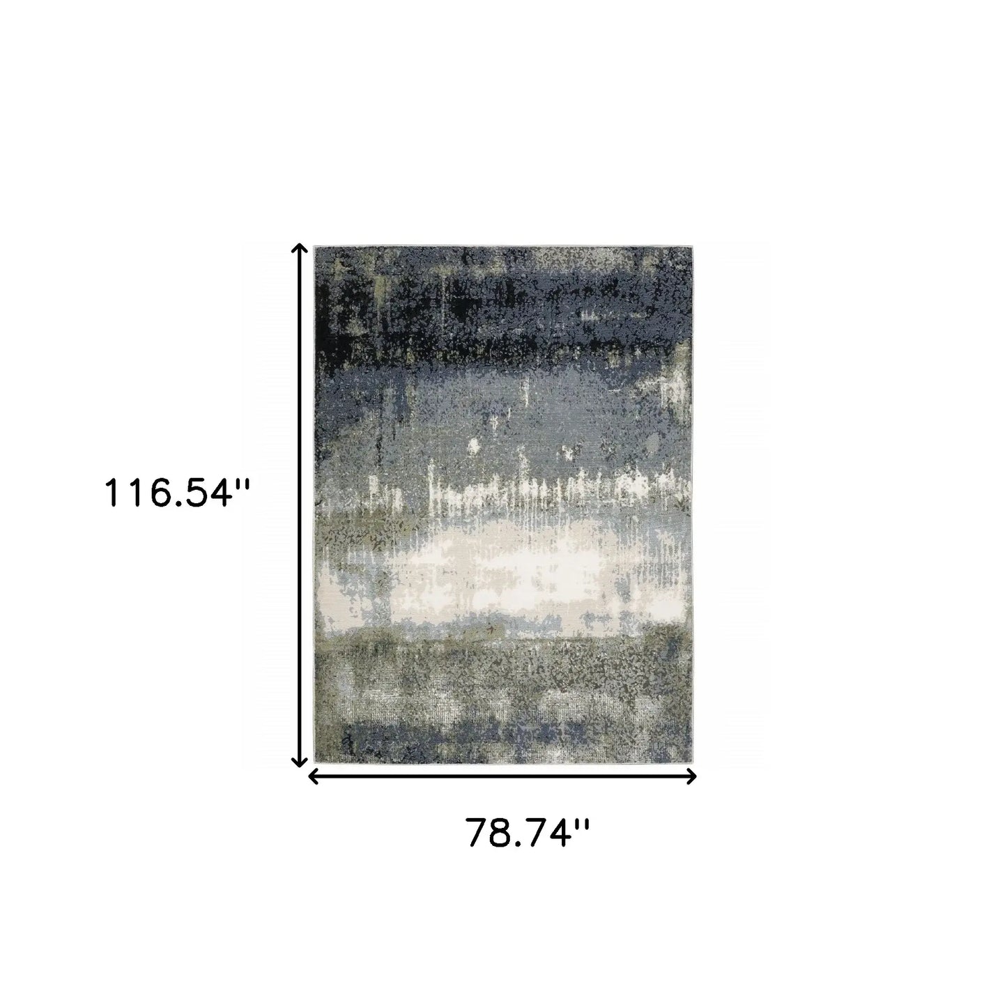 6' X 9' Blue Green Grey And Beige Abstract Power Loom Stain Resistant Area Rug - Homeroots - Flyclothing LLC