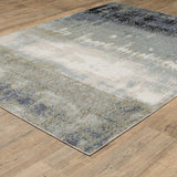 8' X 11' Blue Green Grey And Beige Abstract Power Loom Stain Resistant Area Rug - Homeroots - Flyclothing LLC