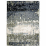 10' X 13' Blue Green Grey And Beige Abstract Power Loom Stain Resistant Area Rug - Homeroots - Flyclothing LLC