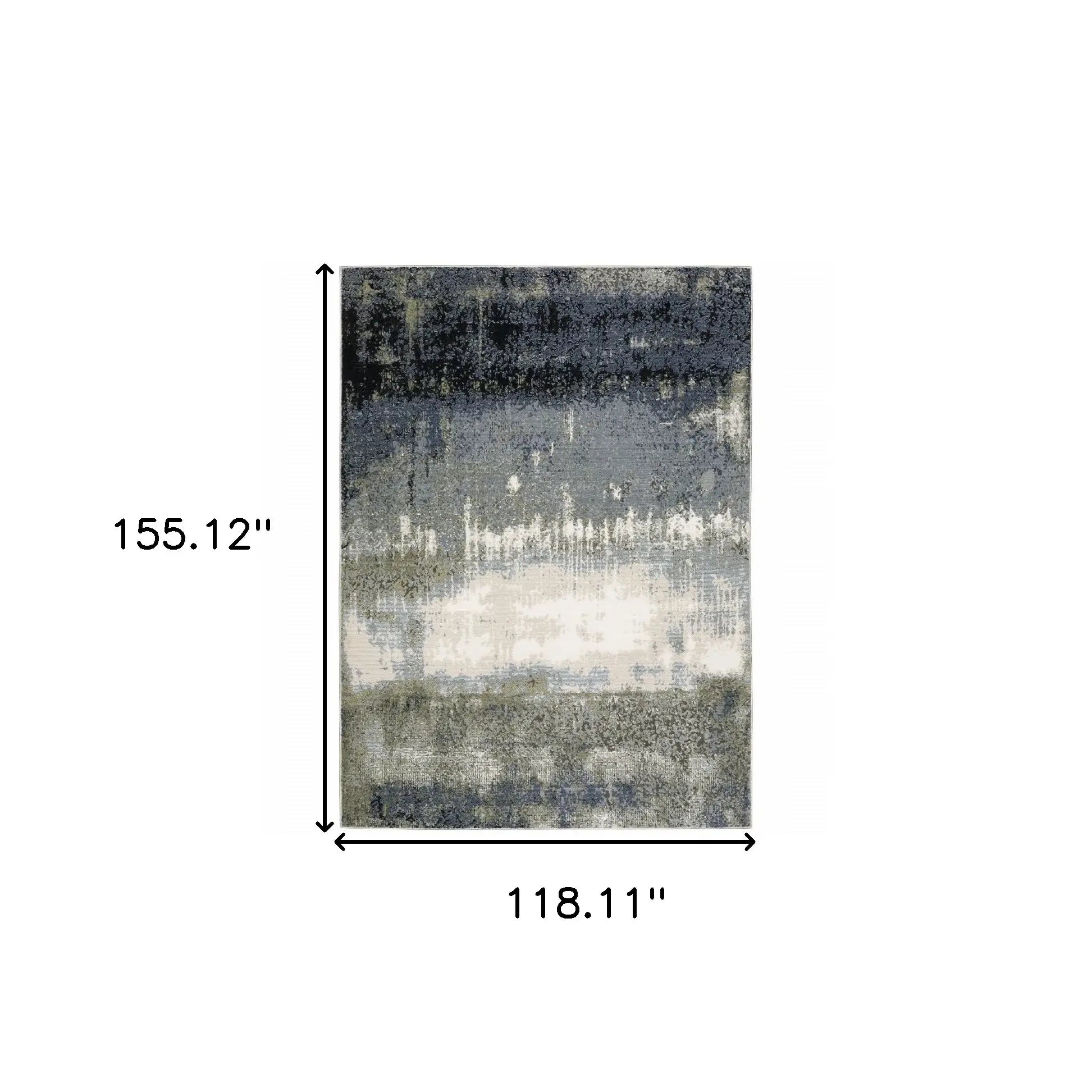 10' X 13' Blue Green Grey And Beige Abstract Power Loom Stain Resistant Area Rug - Homeroots - Flyclothing LLC